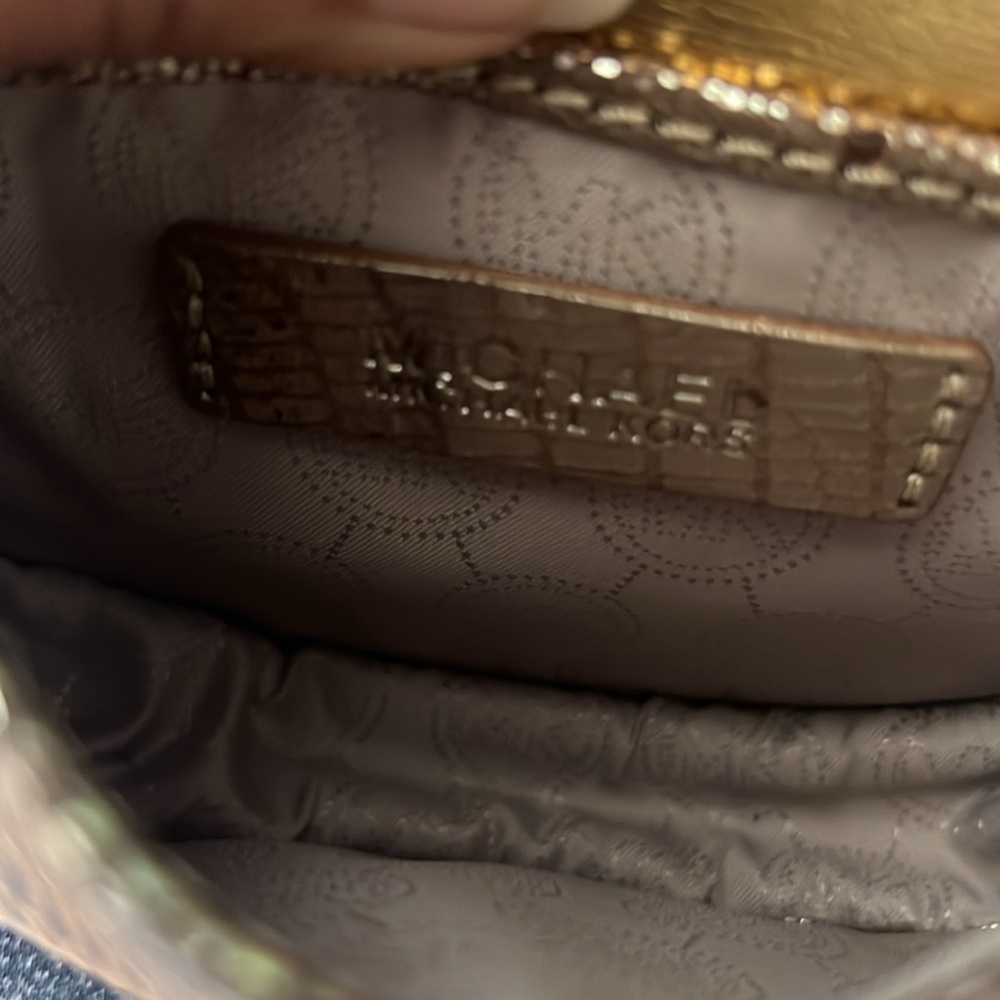 MICHAEL KORS Mini CRISS BODY BAG!! Gold tone - Picture 10 of 13